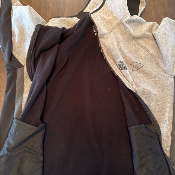 Nike Gray Kansas City Chiefs Zip-Up Hoodie dri-fit next ones - Picture 13 of 14